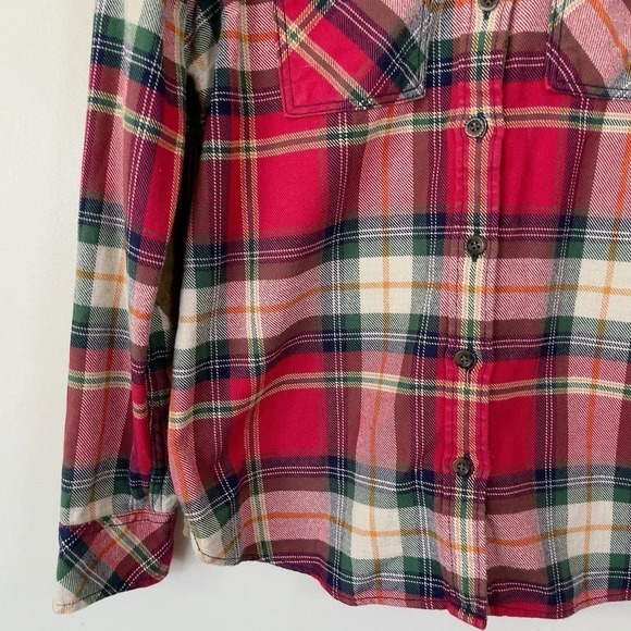 Roots Flannel Button Elbow Patch Cotton Shirt - Picture 7 of 14